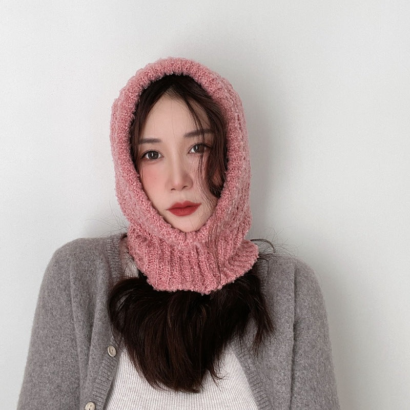 Stay Warm & Stylish: Cold Proof Face Covering Wool Pullover Hat