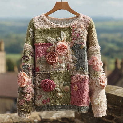 Womens Round-neck Sweater for Fall and Winter Fashion-forward Style