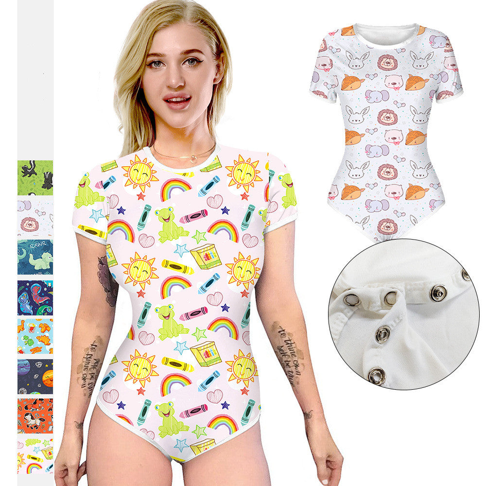 Women's Slim-Fit Short Sleeve Fashion Jumpsuit