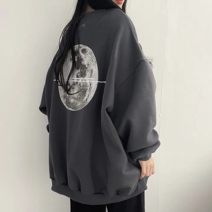 Plus Size American Moon Long Sleeve Cozy Cotton Sweater
