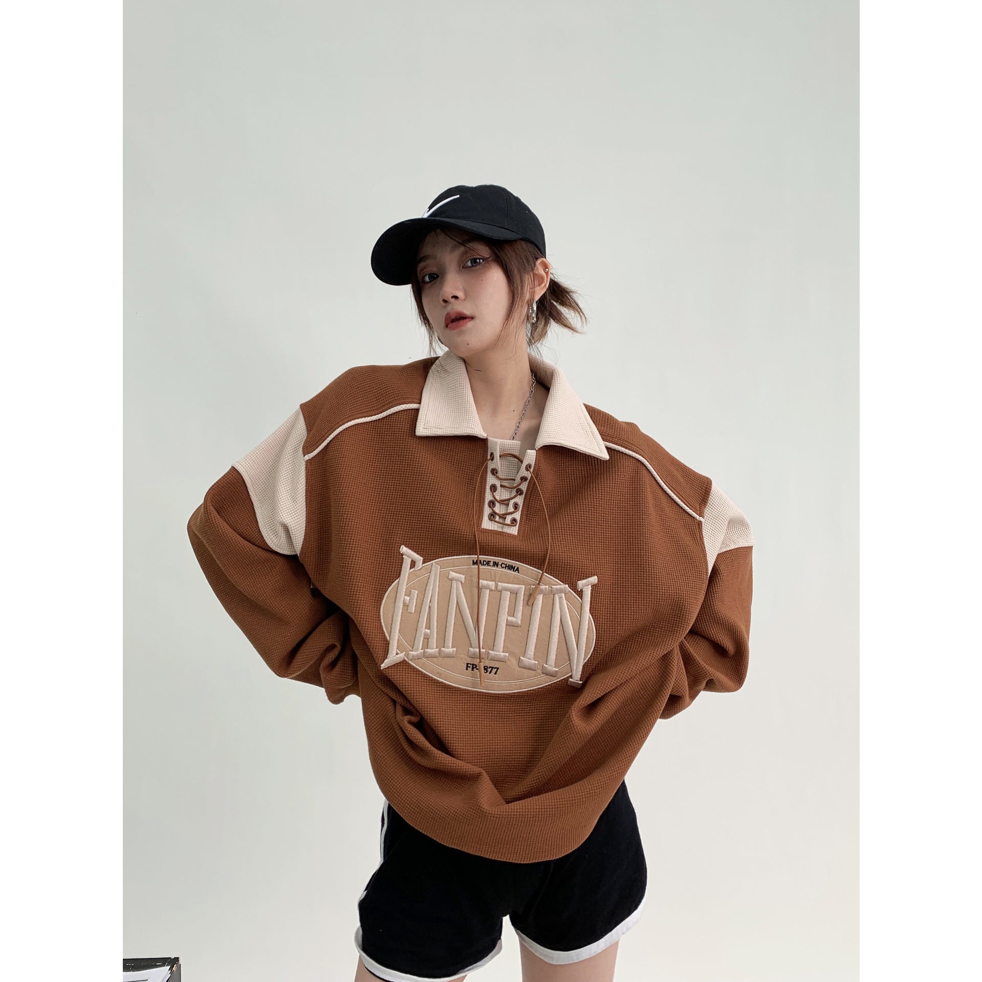 Cozy Waffle Knit Long Sleeve Pullover Sweater