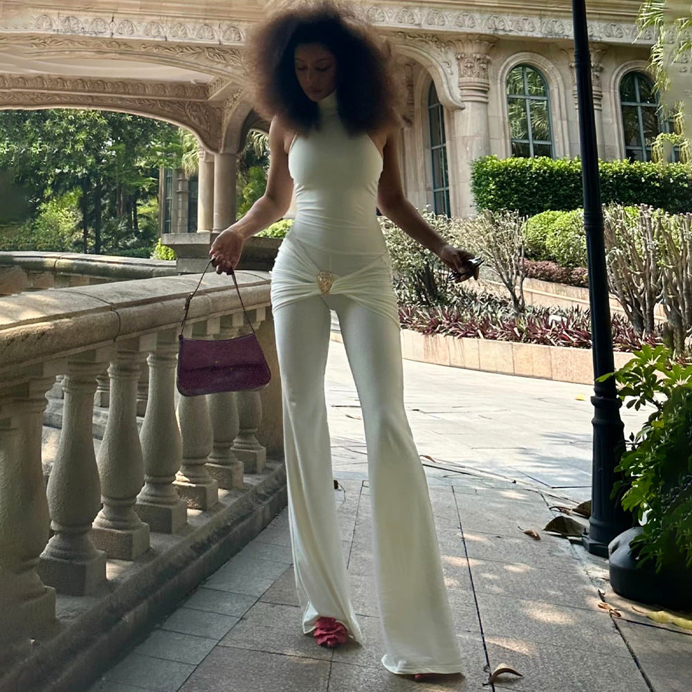 Halter-neck Backless Body-hugging Womens Jumpsuit