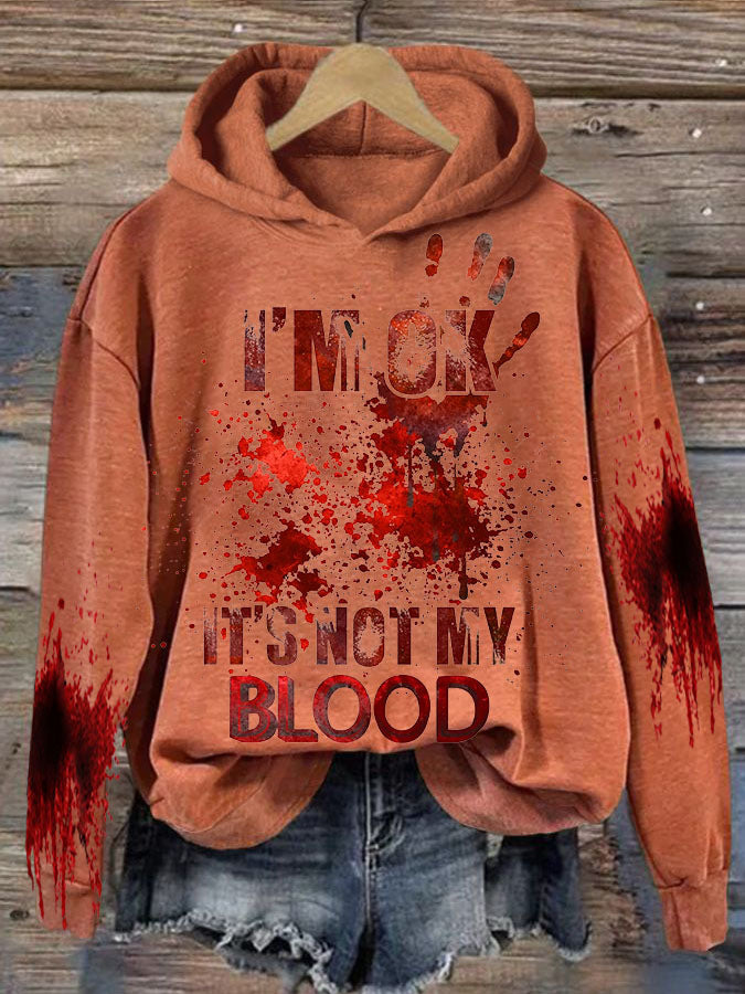 Women's 3D Letter Printed Loose Pullover Hoodie