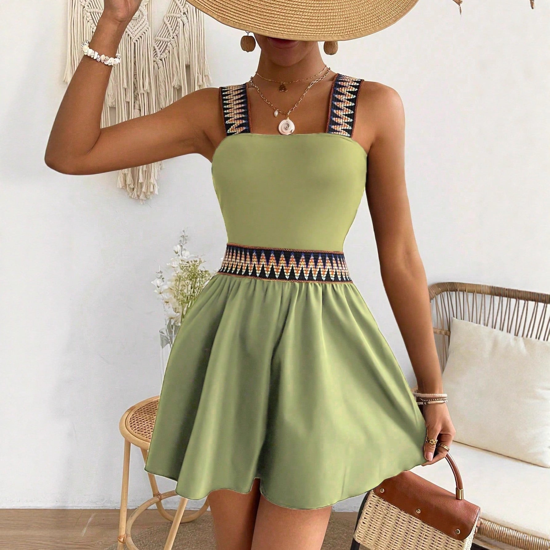 Casual Resort Wide-Leg Jumpsuit with Cinched Waist