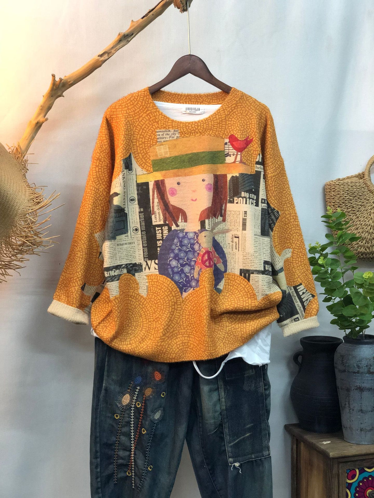 New Women's Loose-fitting Round-neck Sweater for Outerwear