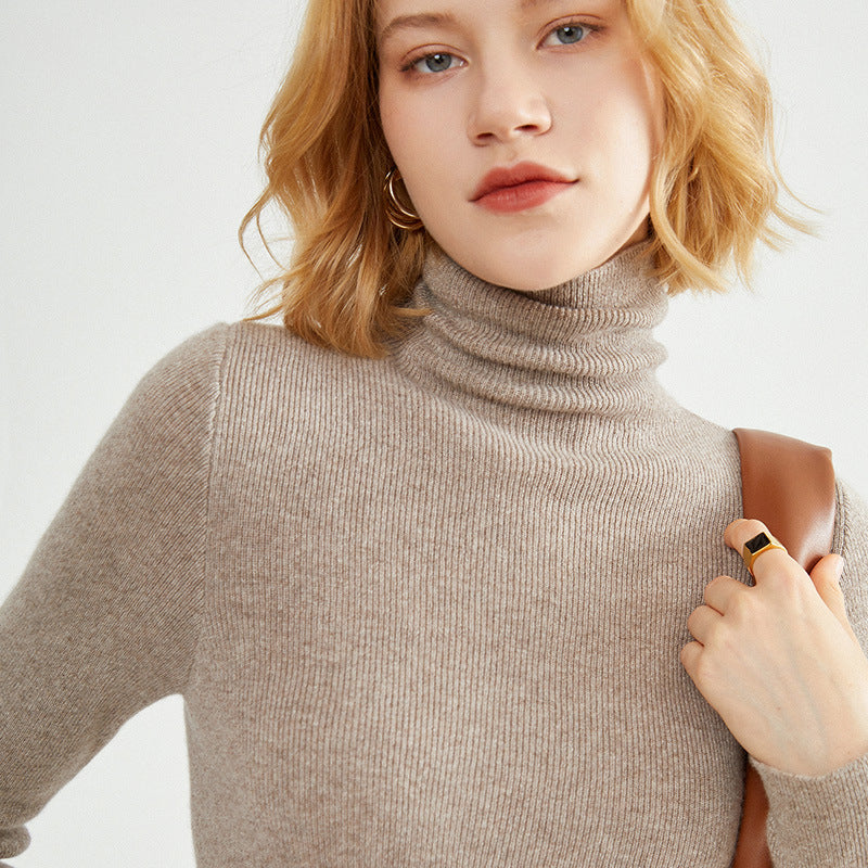 Long-sleeve Stretchy Slim-fit Knit Bottoming Top for Fallwinter