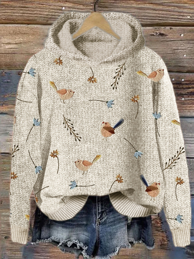 Cozy Animal Print Hooded Sweatshirt for Women