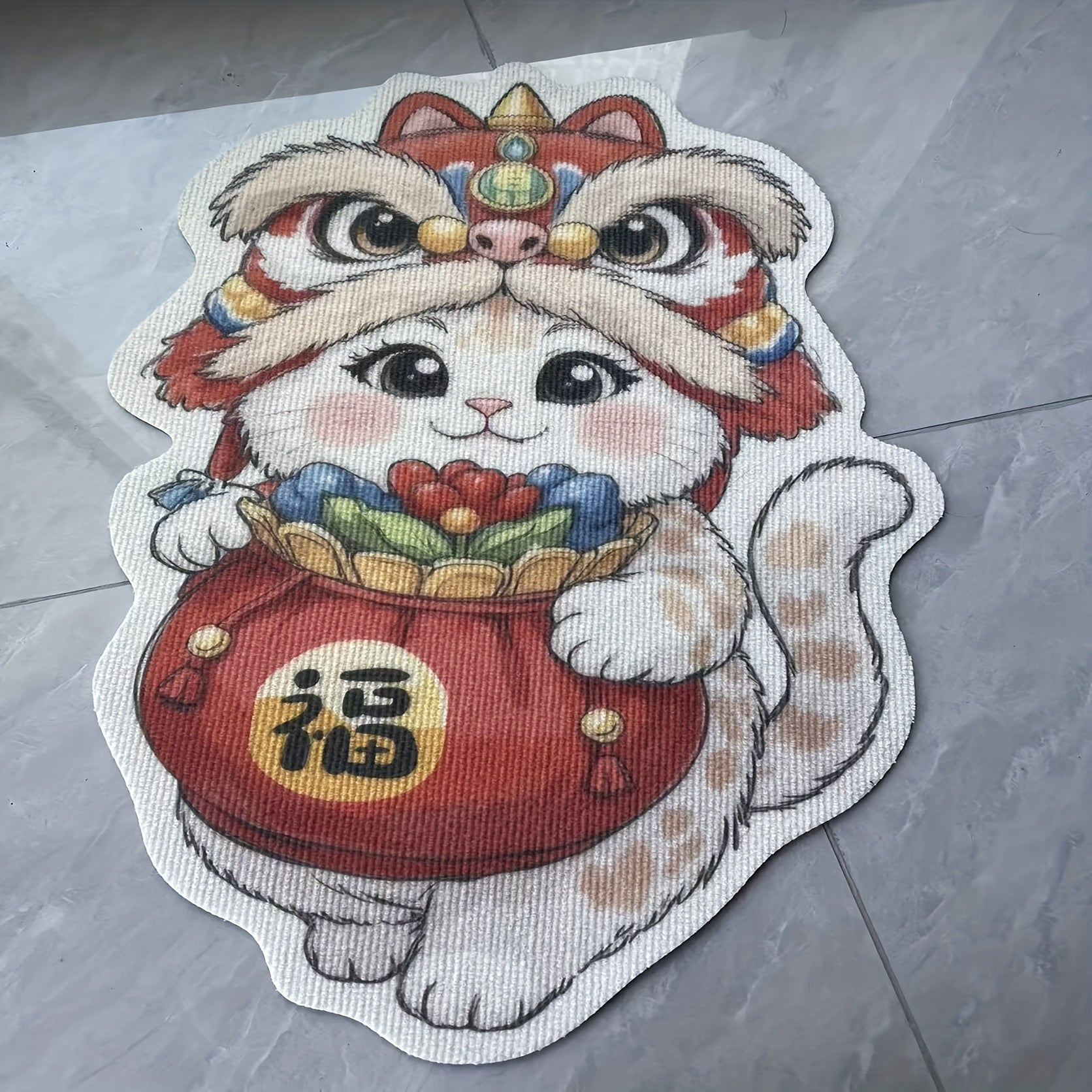 Self-adhesive Cat Scratching Board With Cartoon Carrot Christmas Tree Graphics, Durable Scratch-resistant Surface For Multi-cat Families - Easy Peel & Stick, Highquality Material, Pet Owners, Sturdy