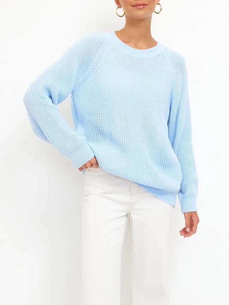 Solid-color Thick-knit Top Womens Sweater