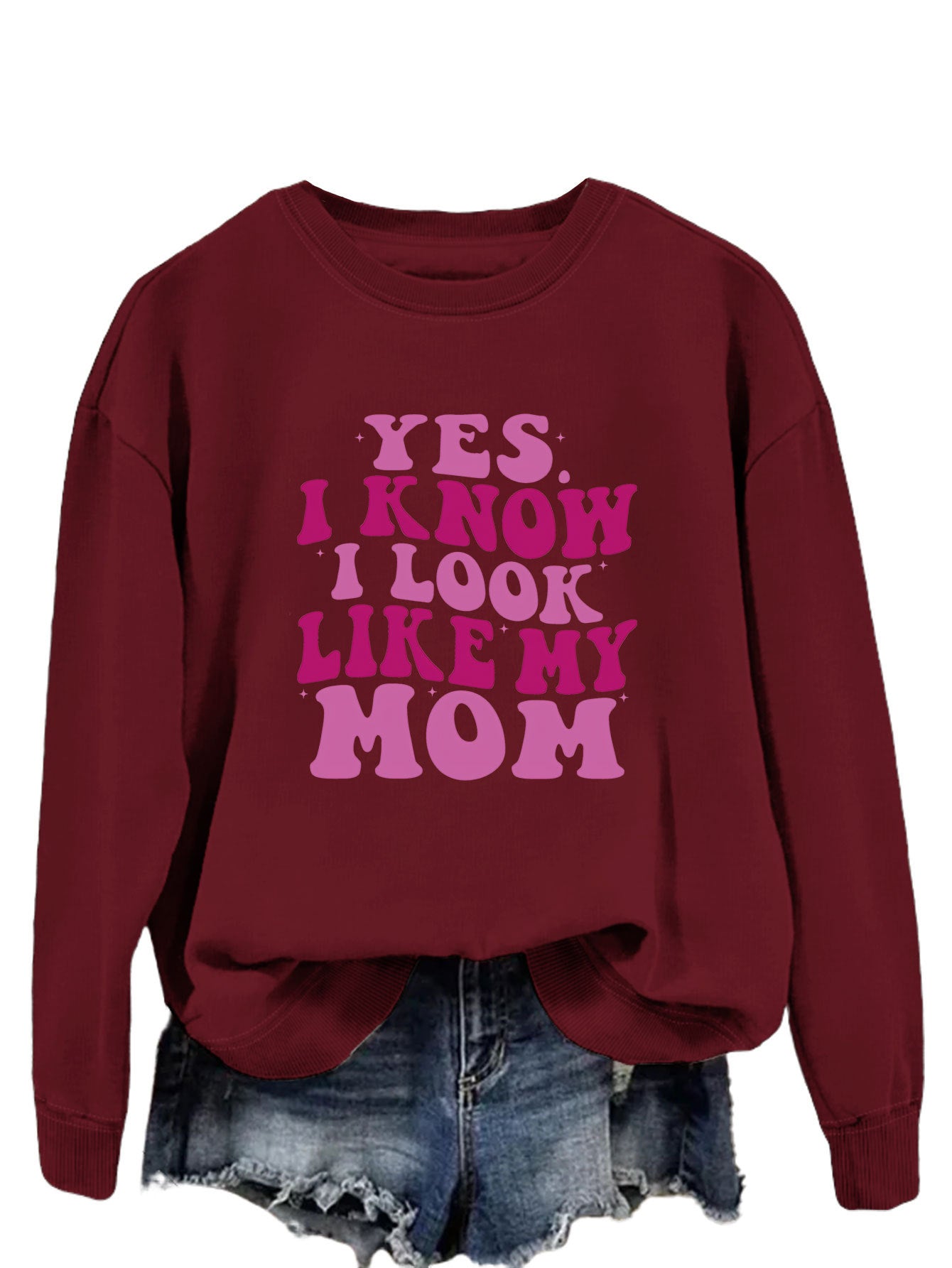 Funny Mom Print Plus Size Sweater - Cozy & Stylish