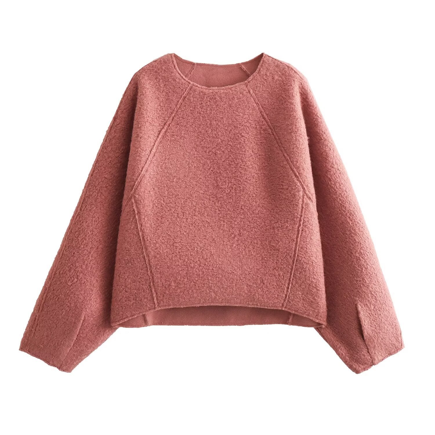 Chic Beaded Crew Neck Casual Sweater Coat for Women