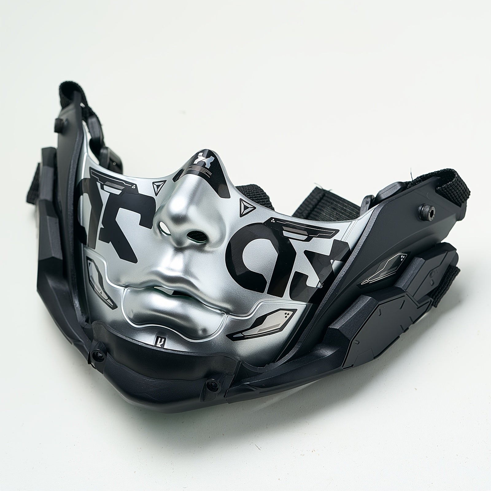 Women’s Cyber‑Style Half‑Face Mechanical Mask for Halloween and Cosplay