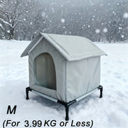 Heavy-Duty Oxford Cloth Outdoor Small Dog/Cat House With Stand - All-Season Insulated Shelter, Windproof & Rainproof, Easy Assembly, Portable Pet Shelter For Indoor/Outdoor Use - Ideal For Cats, Ki...