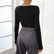 Women's Solid Slim-Fit Knit Jumpsuit