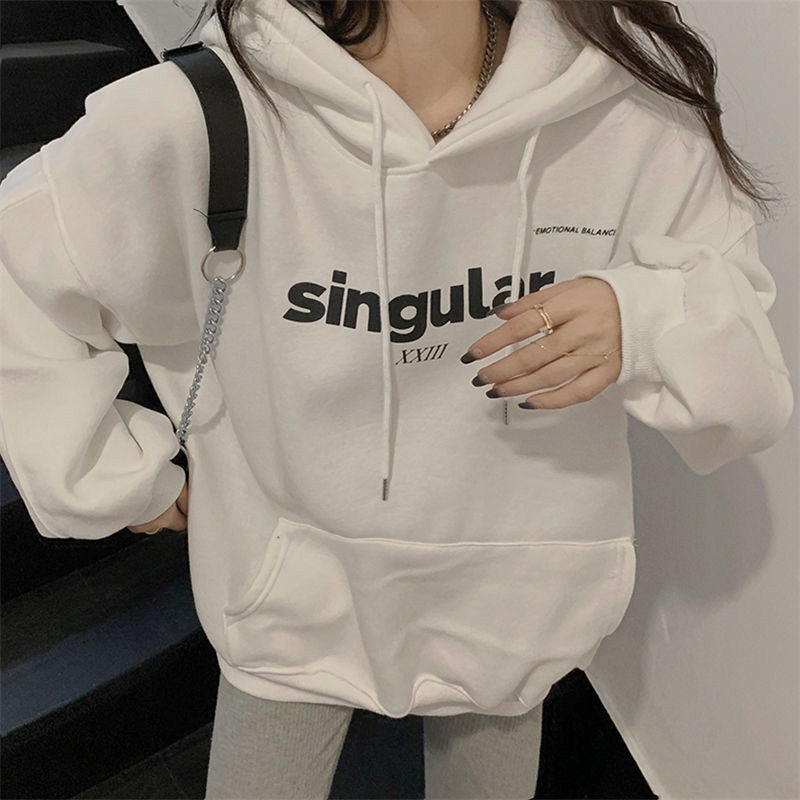 Women's Cozy Loose Fit Hooded Sweatshirt Coat