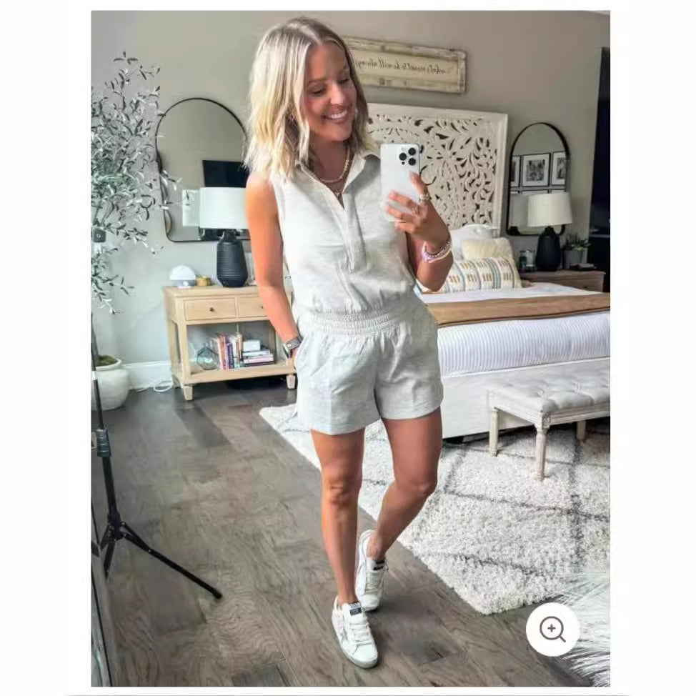 Plus Size Summer Casual Loose Jumpsuit Romper