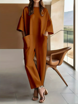 Women's Casual Wide-Leg Pocket Jumpsuit