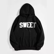 Cozy Letter Print Kangaroo Pocket Drawstring Hoodie