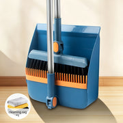 3-in-1 Upright Broom and Dustpan Combo with Long Handle and Garbage Bag Holder