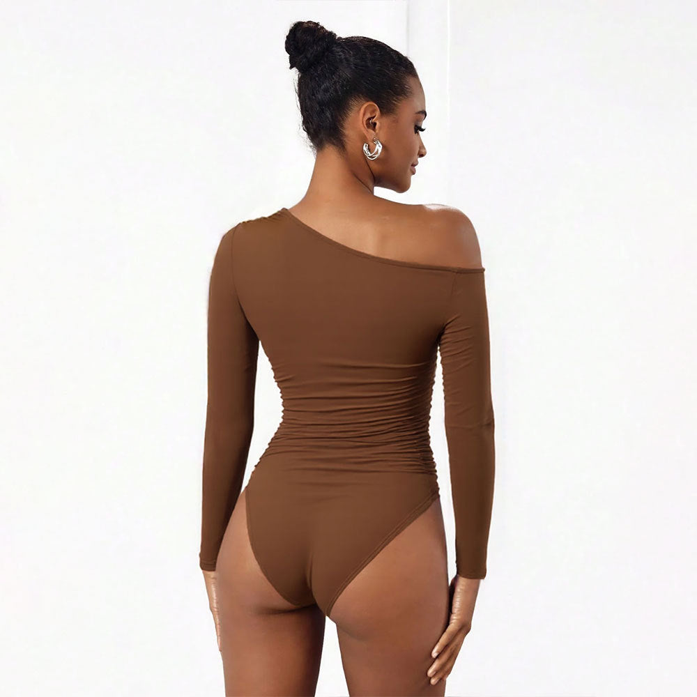 Y2K Off-Shoulder Slim Long-Sleeve Jumpsuit