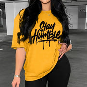 Vibrant Summer Letter Print T-Shirt – Short Sleeve, Casual Fit