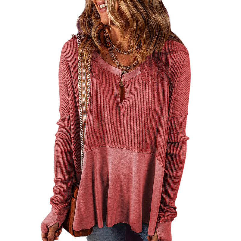 Women's Spring Simple European And American Style Versatile Pullover Top