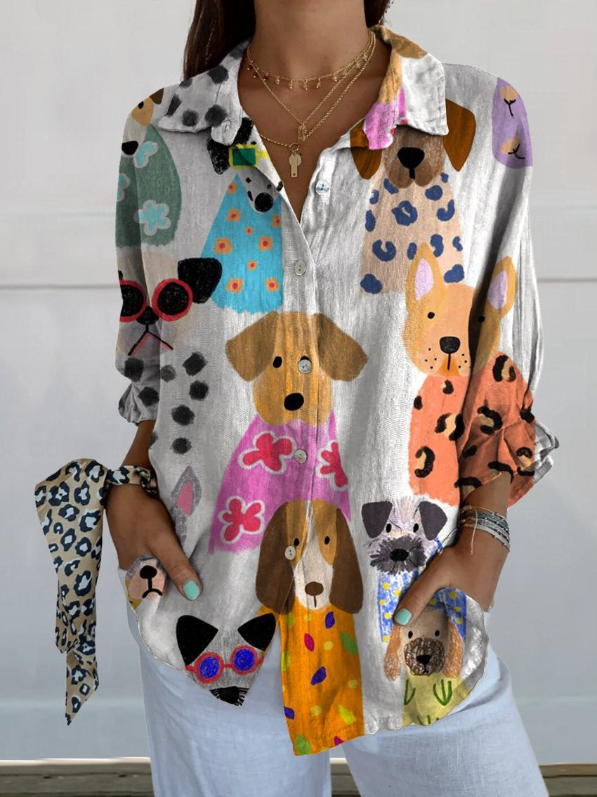 Women's Summer European And American Seven-sleeve Floral Pattern Printed 3D Shirt