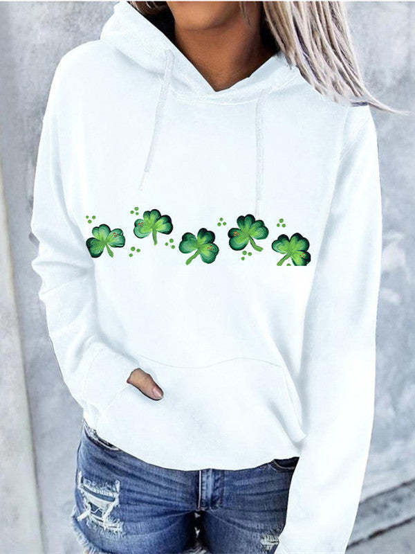 Women's Chic Line Embroidered Casual Pullover Hoodie