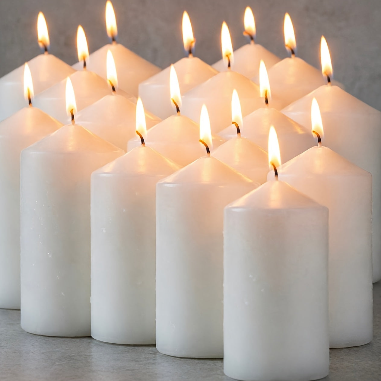 18 Pack Real Wax Unscented Pillar Candles – 2 in, 4 in, and 6 in Sizes