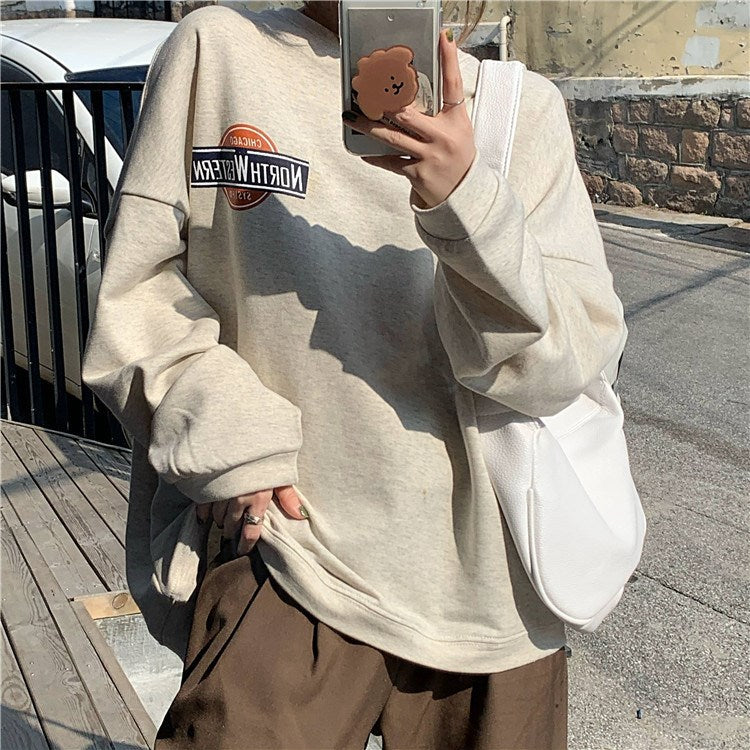 Women's Casual Long-Sleeve Letter Pullover Sweater