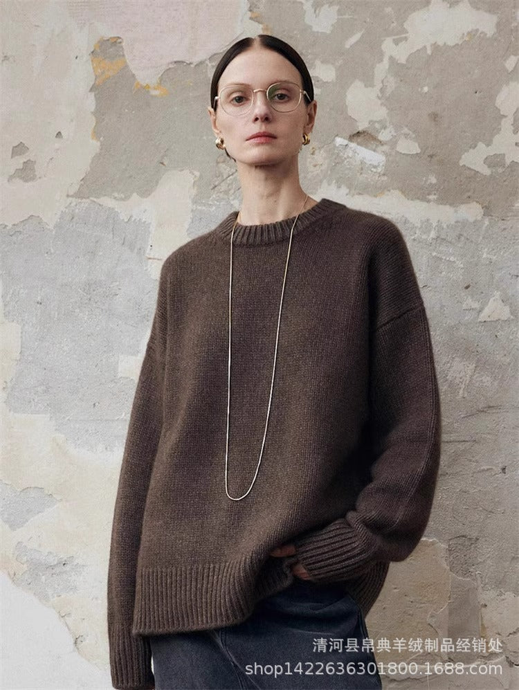 Loose Laid-back Knit Top Cashmere Sweater