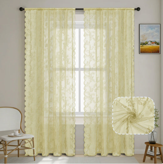 Vintage Lace Half Shade Curtain Lace De Curtain Rod Window Screen