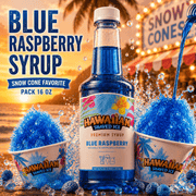 Blue Raspberry Syrup for Snow Cones and Frozen Drinks, 16 oz
