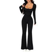 Women's Long Sleeve Yoga Jumpsuit & Wide Leg Romper