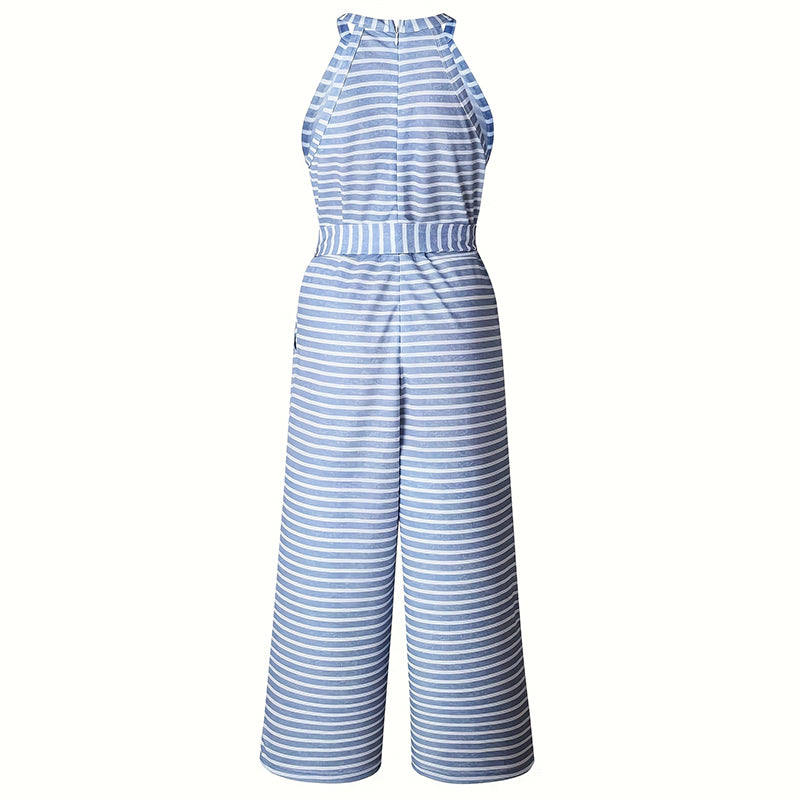 Women's Casual Striped Wide-Leg Jumpsuit Summer Romper