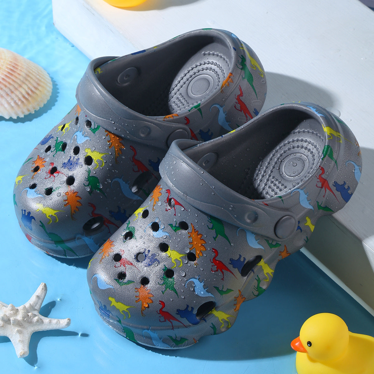 Dinosaur Print Clogs for Boys