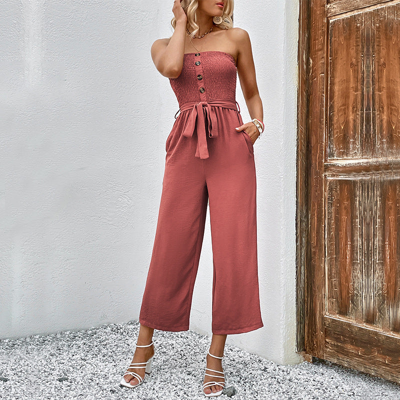 Chic Wide-Leg Cropped Jumpsuit for Women