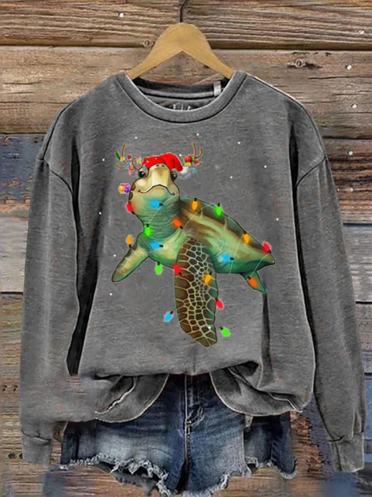 Festive 3D Christmas Print Crew Neck Women's Sweatshirt