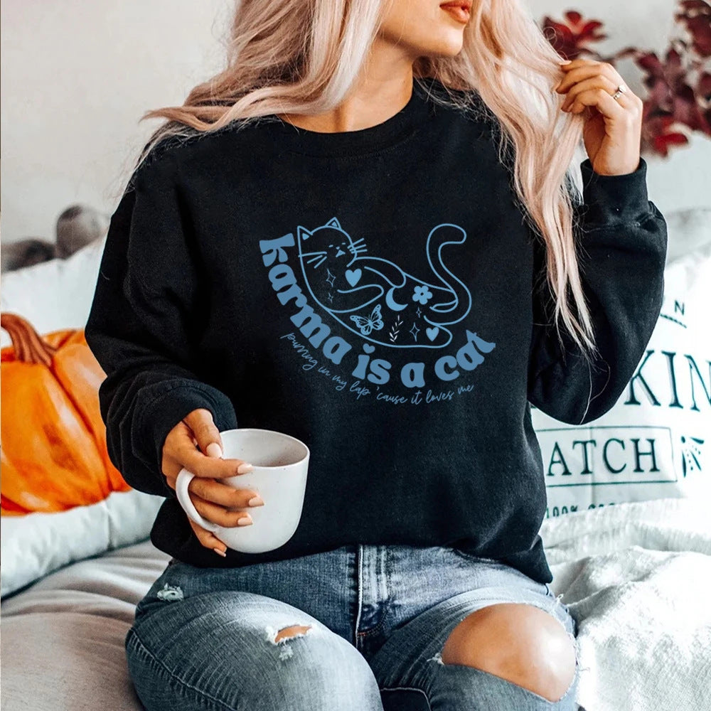 Women's Retro Crew Neck Casual Sports Sweatshirt