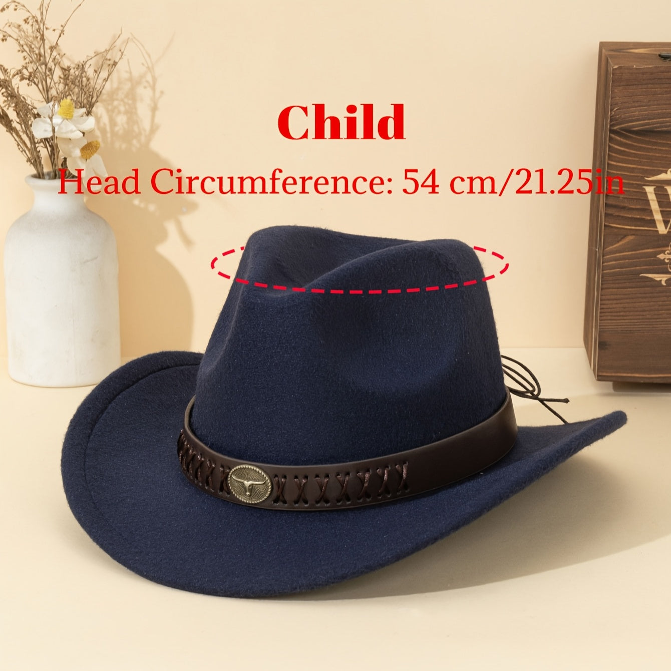 Retro Felt Hat with Brown Accents – Multi-Size Parent-Child Wear