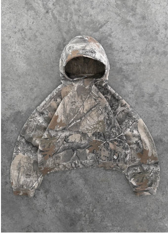 Women's Printed Long Sleeve Hooded Pullover Sweater