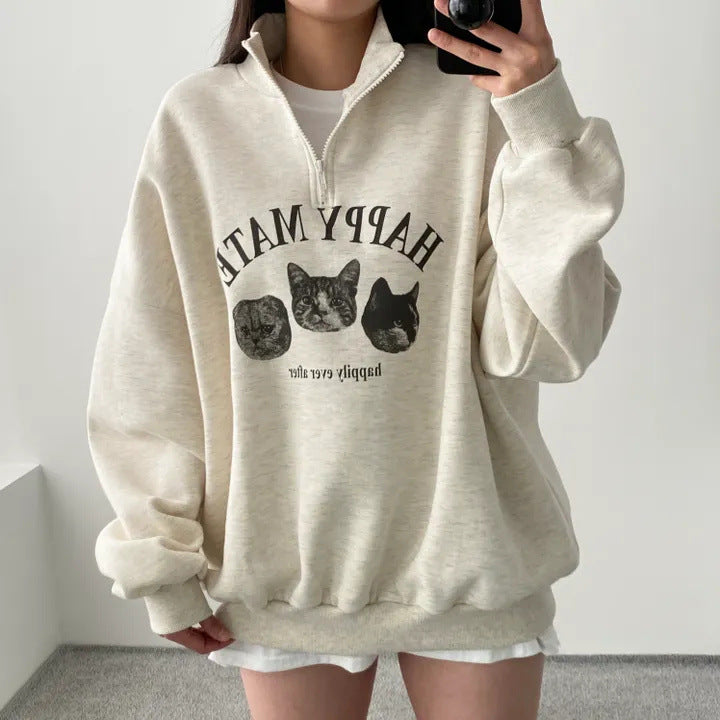 Plus Size Korean Style Pullover Hoodie