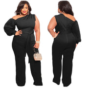 Plus Size High-Waist Sporty Jumpsuit Active Pants