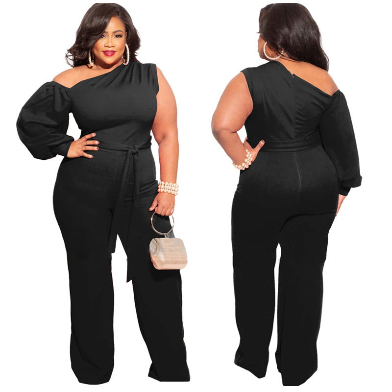 Plus Size High-Waist Sporty Jumpsuit Active Pants