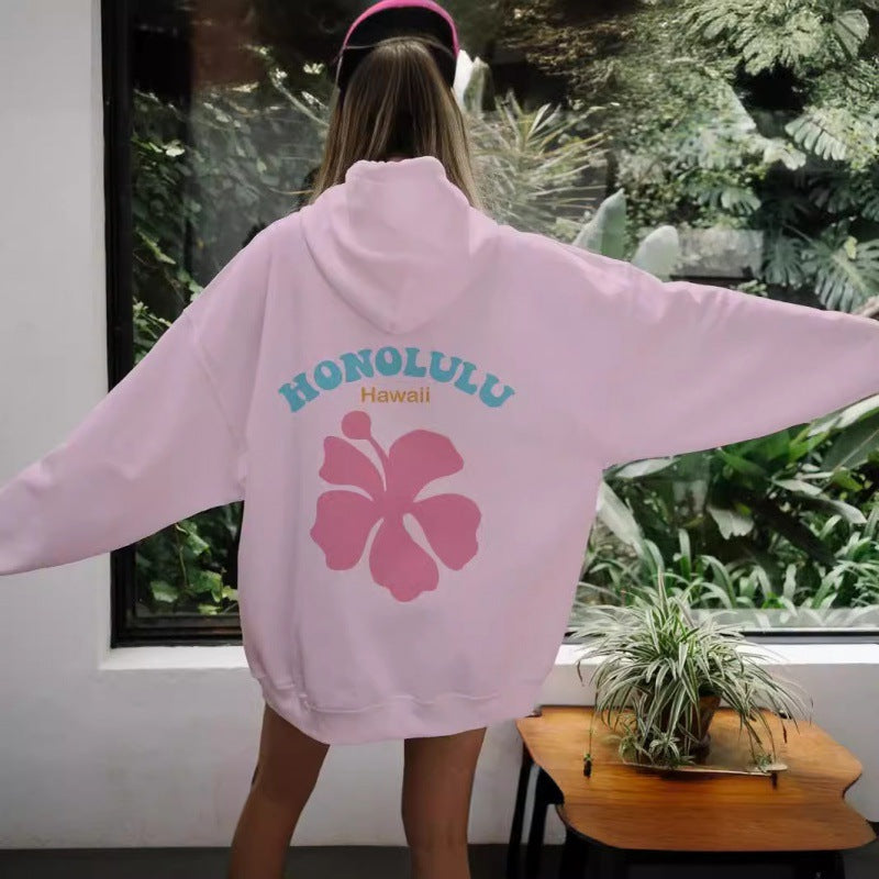 Women's Drop-Shoulder Street Style Hoodie