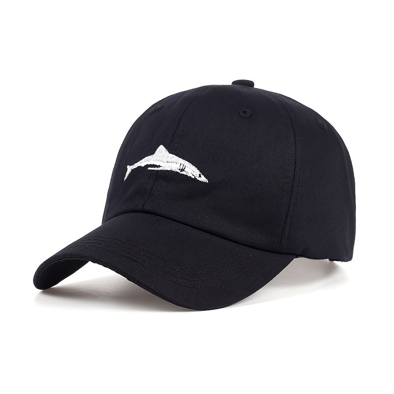 Unisex Adjustable Swimming Shark Baseball Cap with Animal Print