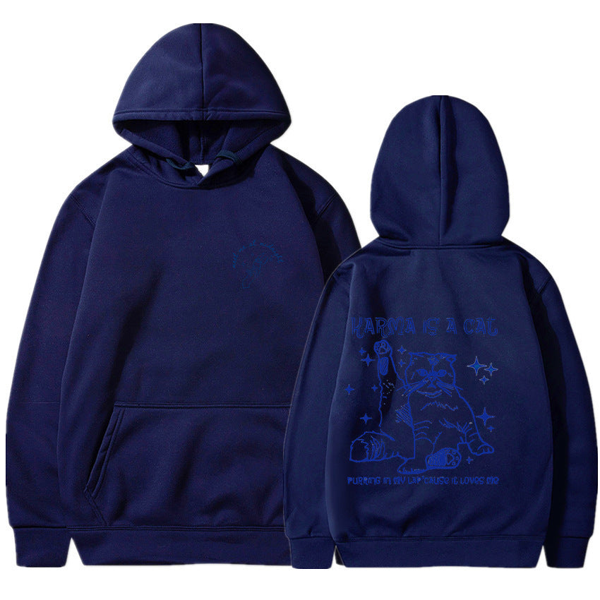 Cozy Cartoon Couple Velvet Hooded Sweatshirt