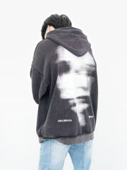 Vintage Distressed Oversized Letter Zip Hoodie