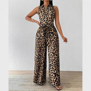 Floral Wide Leg Jumpsuit with Belt for Women