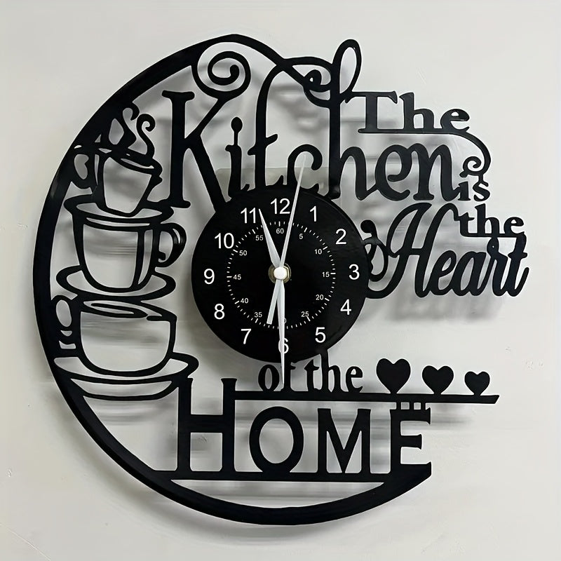 1 Vinyl Record Wall Clock, Silent Wall Clock, Suitable For Living Room, Bedroom, Room Decoration, Home Decoration, Kitchen, Office Decoration, Bar, Coffee Shop Wall Clock Decoration